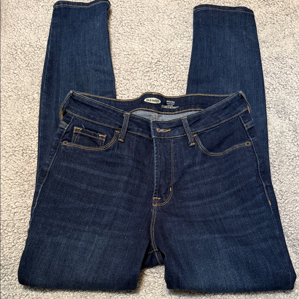 Old Navy Women's Dark Blue Skinny Jeans Rockstar